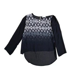 THE IMPECCABLE PIG Sheer Blouse Shirt Top Women's MEDIUM Black Long Slee…​